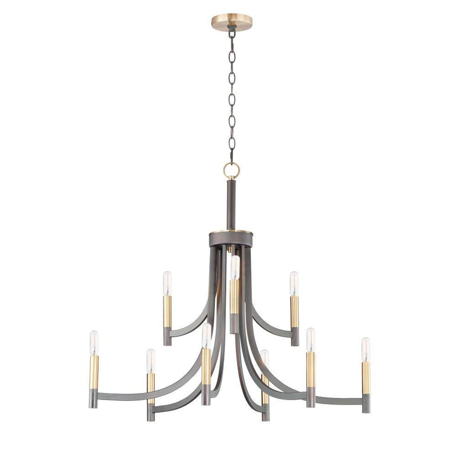 Maxim Lighting 21529BZAB Lyndon 32 Inch Chandelier – Bronze / Antique Brass