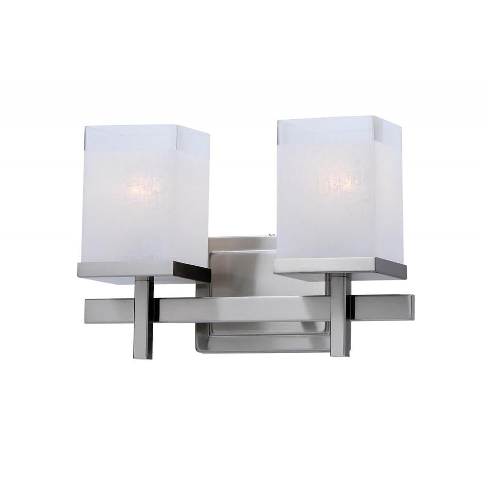 Maxim Lighting 2152LNSN Tetra 14 Inch 2 Light Bathroom Vanity - Satin Nickel