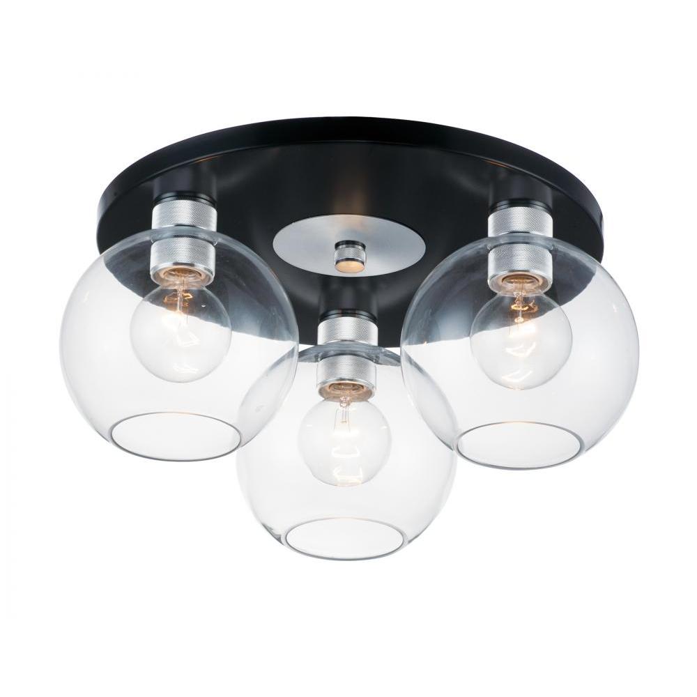 Maxim Lighting 21610CLBKAL Vessel 17 Inch Flush Mount Light – Black / Brushed Aluminum