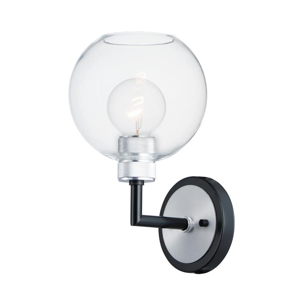 Maxim Lighting 21611CLBKAL Vessel 7.25 Bathroom Wall Sconce - Black / Brushed Aluminum