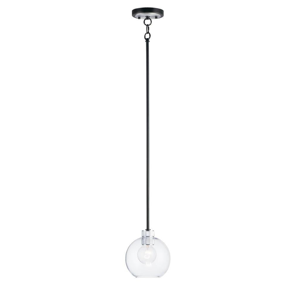 Maxim Lighting 21619CLBKAL Vessel 7.25 Inch Mini Pendant – Black / Brushed Aluminum