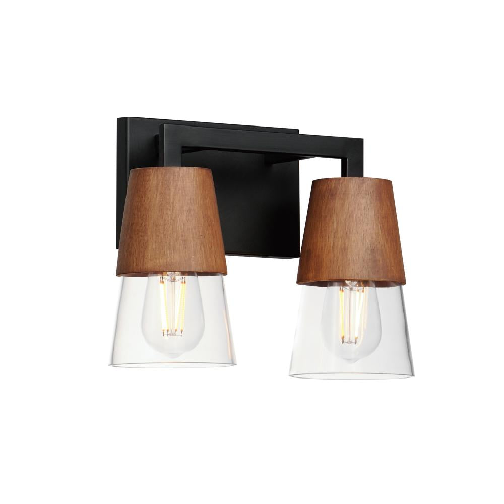 Maxim Lighting 21622CLWNBK 12 Inch 12.5 Bathroom Vanity - 12 Inch Bathroom Vanity Light – Walnut / Black