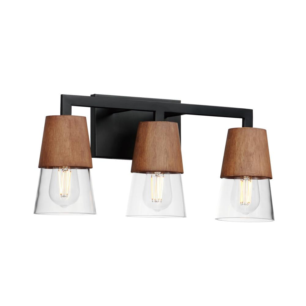 Maxim Lighting 21623CLWNBK Carpenter 20.25 Inch Bathroom Vanity - Walnut / Black