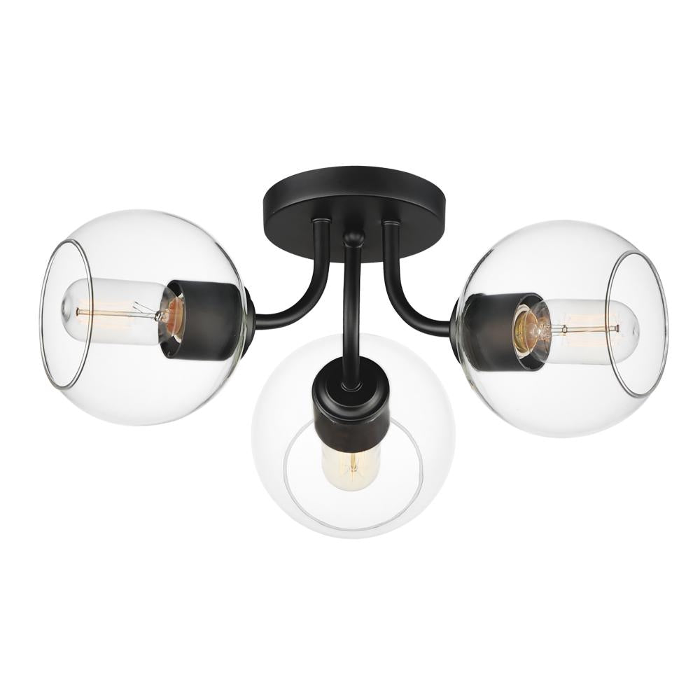 Maxim Lighting 21634CLBK Knox 18 Inch Semi Flush Mount Light – Black