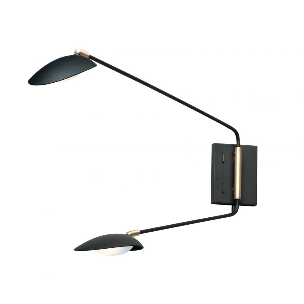 Maxim Lighting 21692BKSBR Scan 6 Wall Sconce - Black / Satin Brass