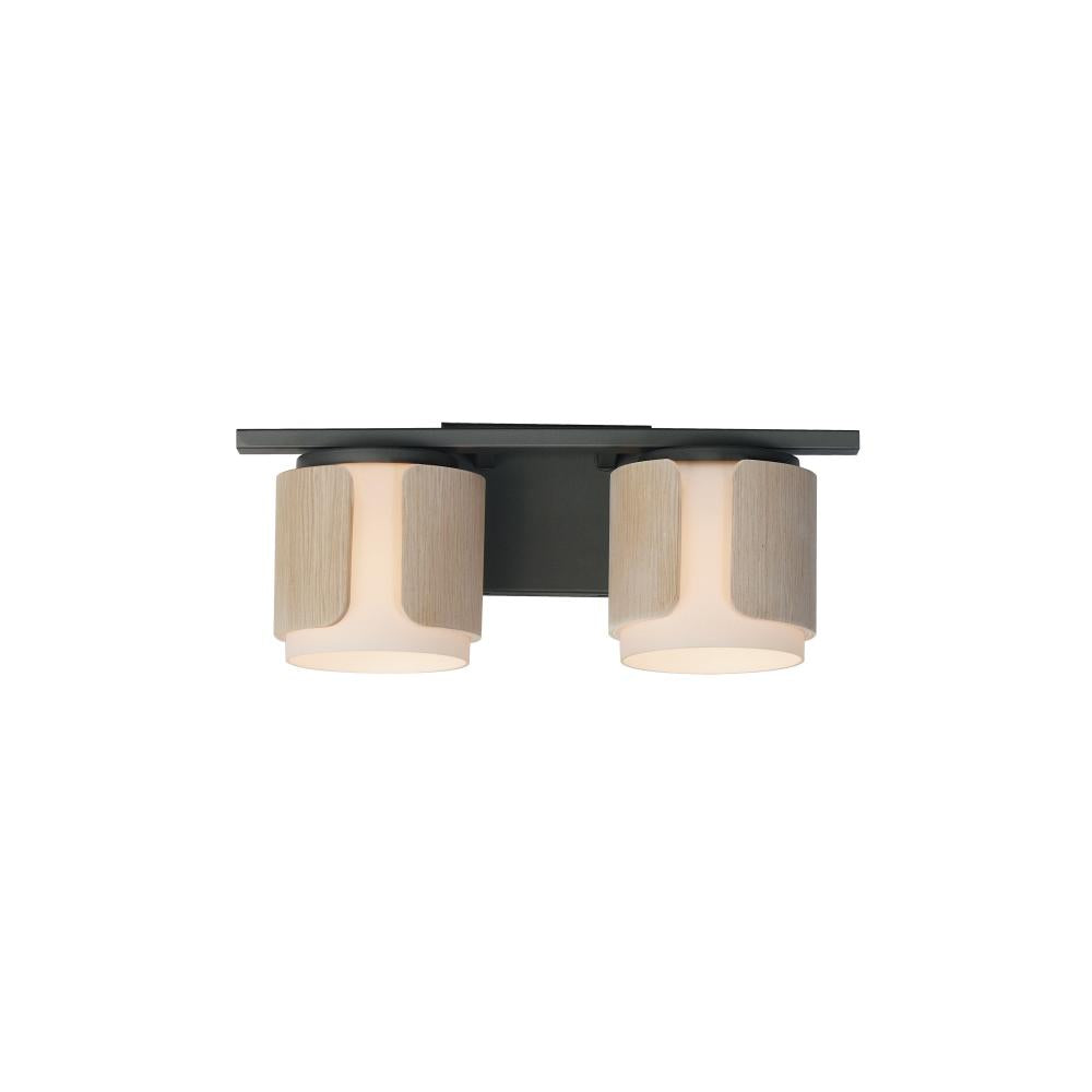 Maxim Lighting 21712SWNWDCHL Draughtsman 18 Inch Bathroom Vanity - Natural Wood/Charcoal