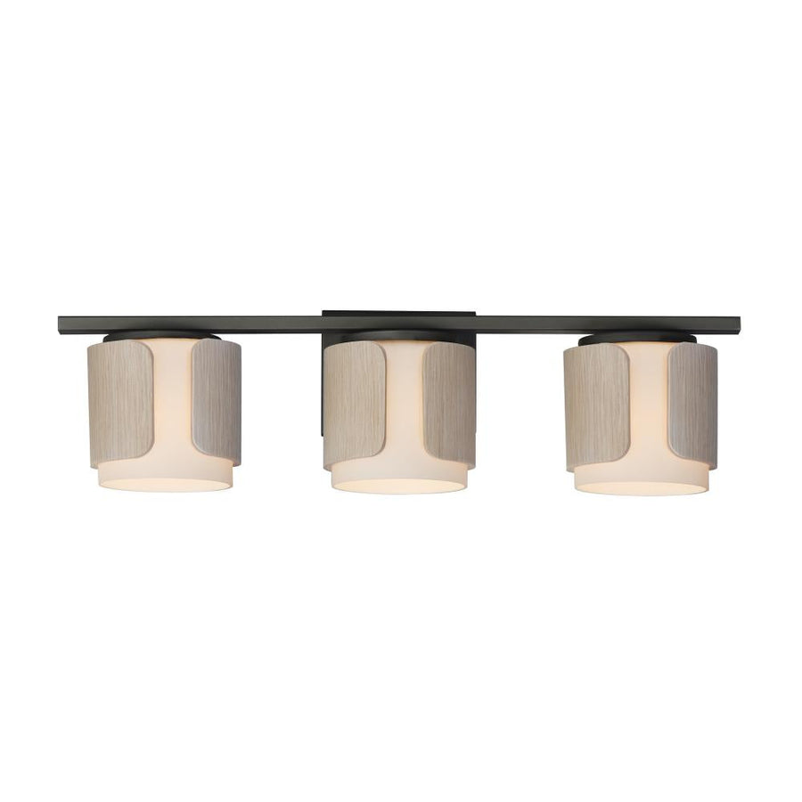 Maxim Lighting 21713SWNWDCHL Draughtsman 27 Inch Bathroom Vanity - Natural Wood/Charcoal
