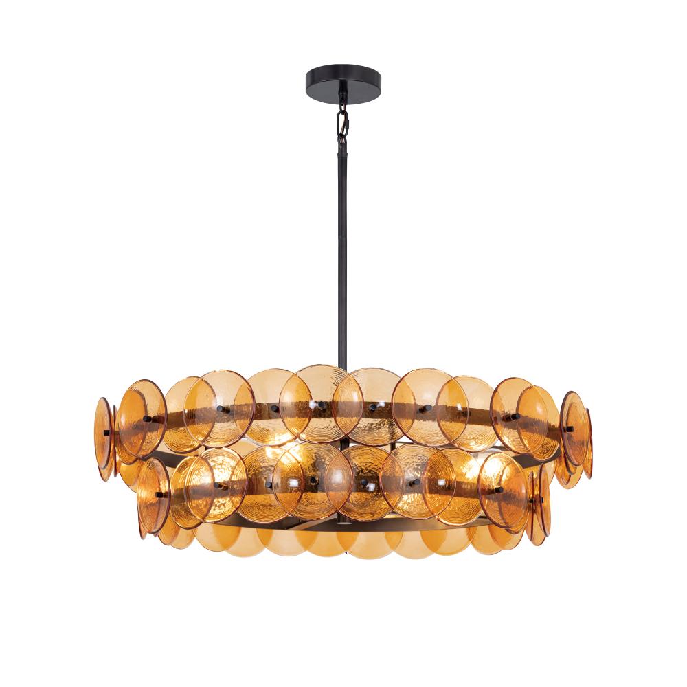 Maxim Lighting 21823AMGM Loren 32 Inch 6 Light Multi-Tier Chandelier – Gunmetal