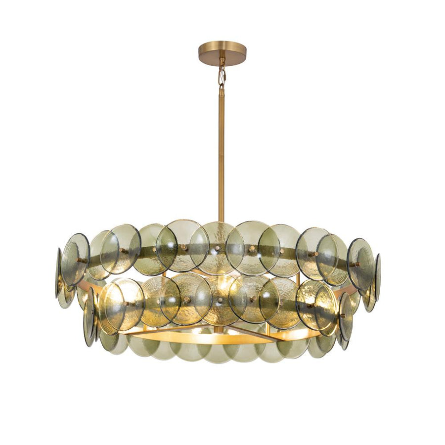 Maxim Lighting 21823GNWBR Loren 32 Inch 6 Light Multi-Tier Chandelier – Weathered Brass