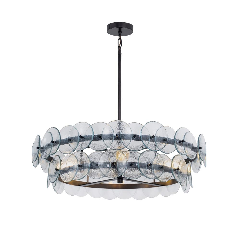 Maxim Lighting 21823TCGM Loren 32 Inch 6 Light Multi-Tier Chandelier – Gunmetal