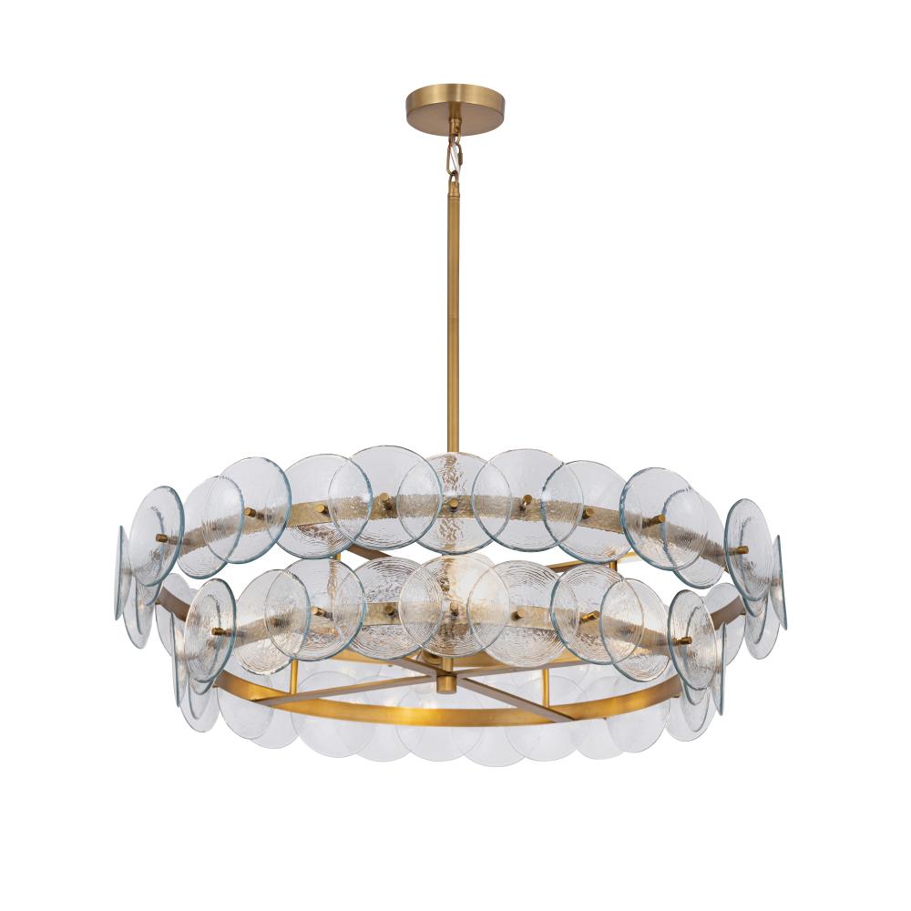Maxim Lighting 21823TCWBR Loren 32 Inch 6 Light Multi-Tier Chandelier – Weathered Brass