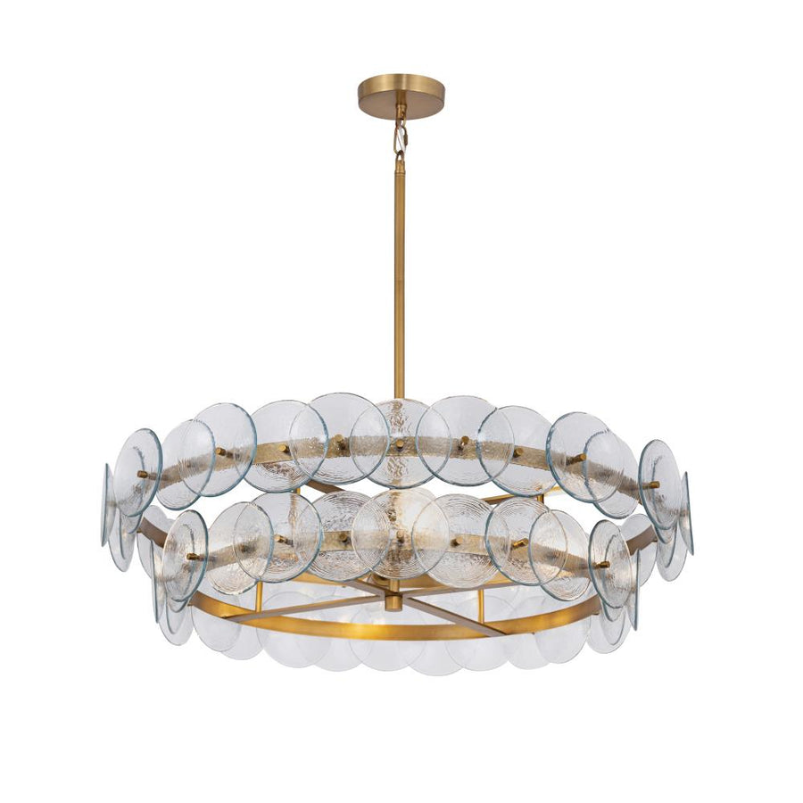 Maxim Lighting 21823TCWBR Loren 32 Inch 6 Light Multi-Tier Chandelier – Weathered Brass
