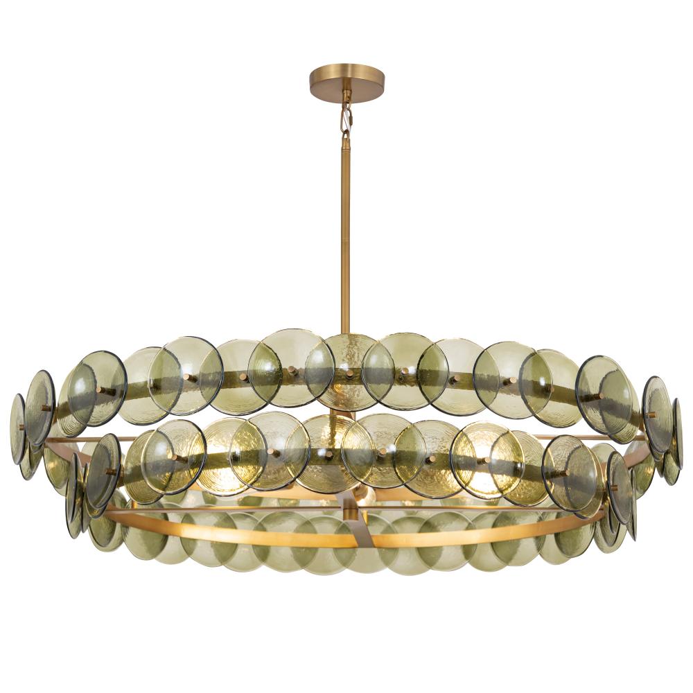 Maxim Lighting 21824GNWBR Loren 42 Inch 8 Light Multi-Tier Chandelier – Weathered Brass