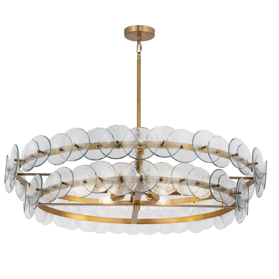 Maxim Lighting 21824TCWBR Loren 42 Inch 8 Light Multi-Tier Chandelier – Weathered Brass