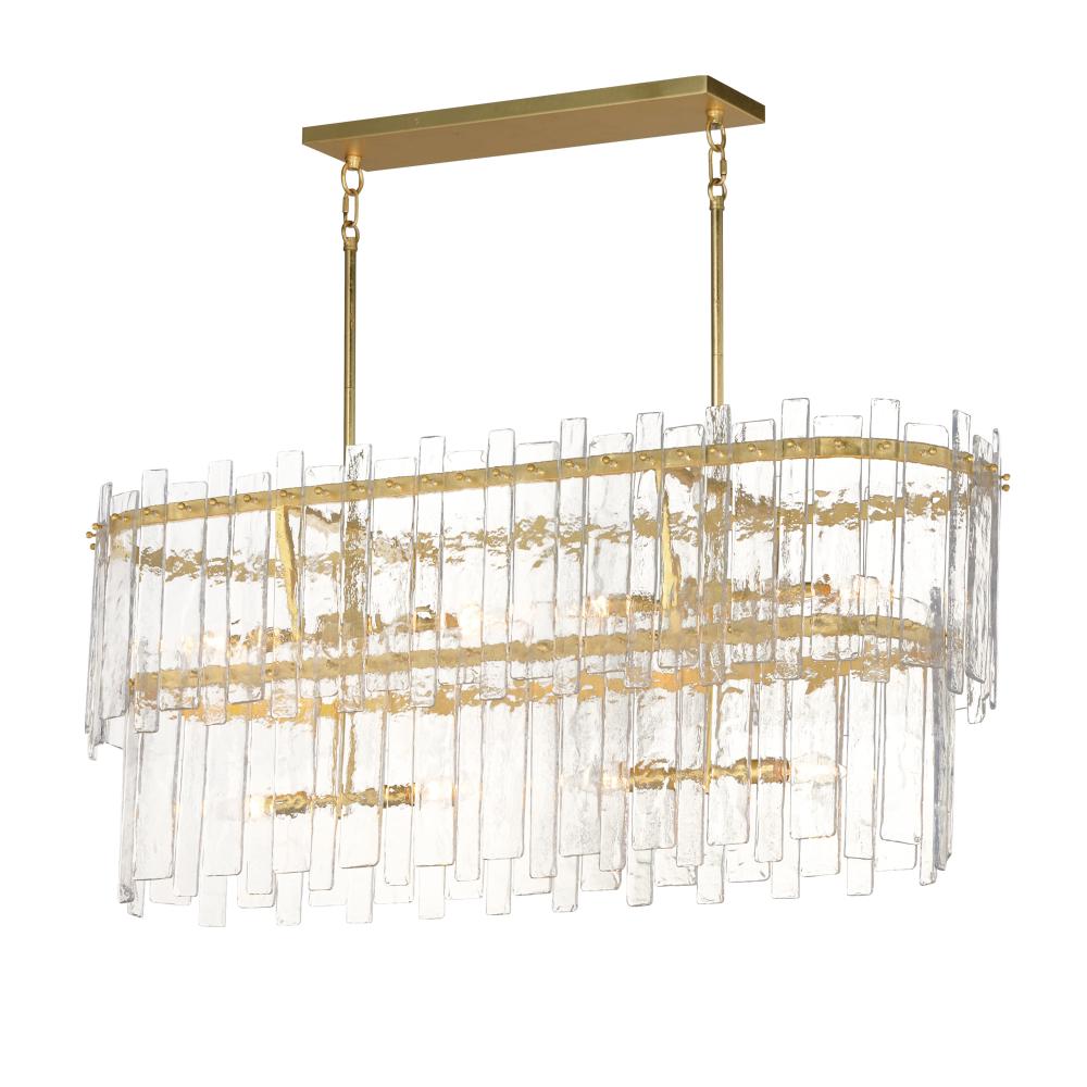 12 Inch Linear Pendant – Gold Leaf