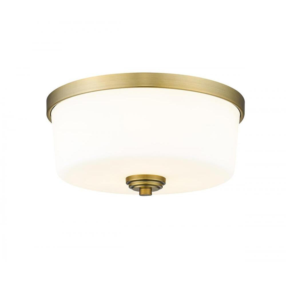 3 Light Flush Mount Light-Etched White