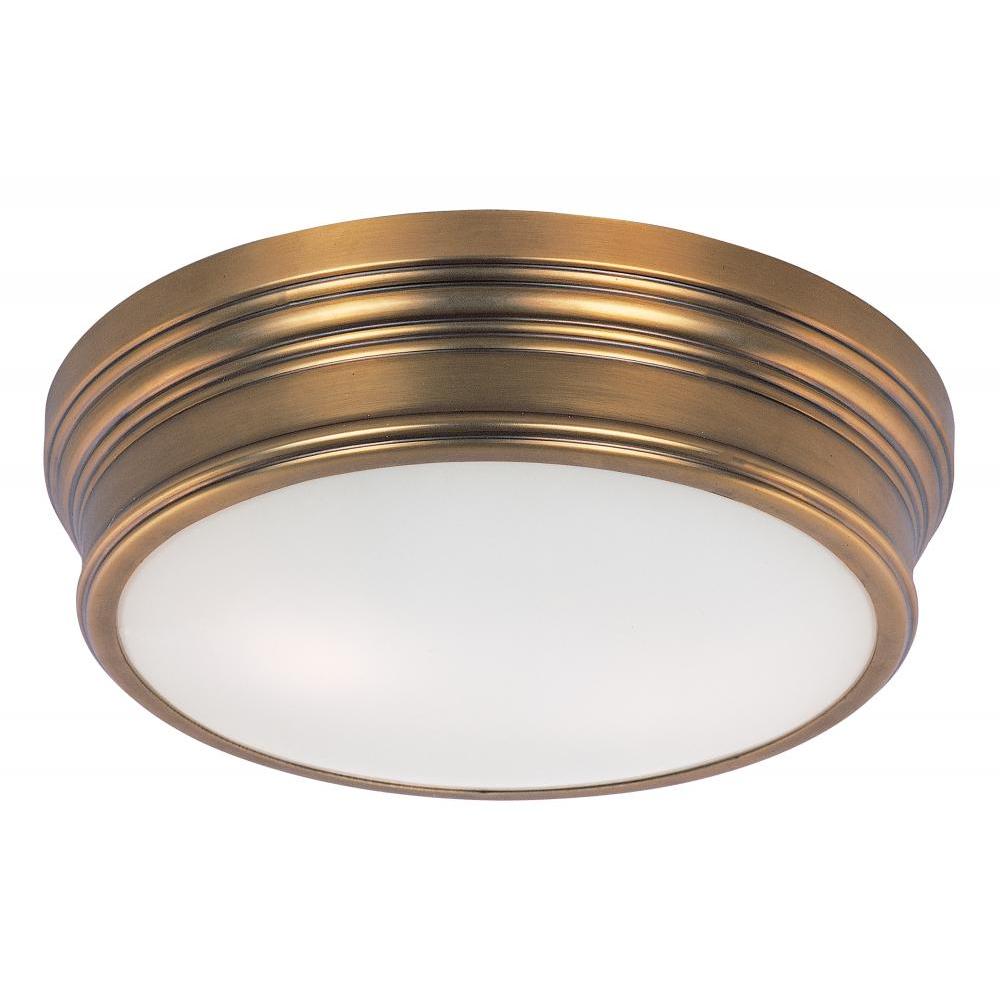 Maxim Lighting 22370SWNAB Fairmont 13 Inch Flush Mount Light – Natural Aged Brass