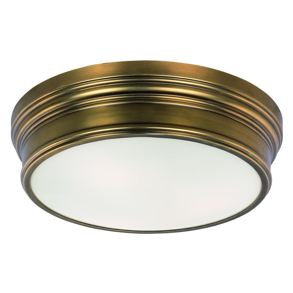 Maxim Lighting 22371SWNAB Fairmont 16 Inch Flush Mount Light – Natural Aged Brass