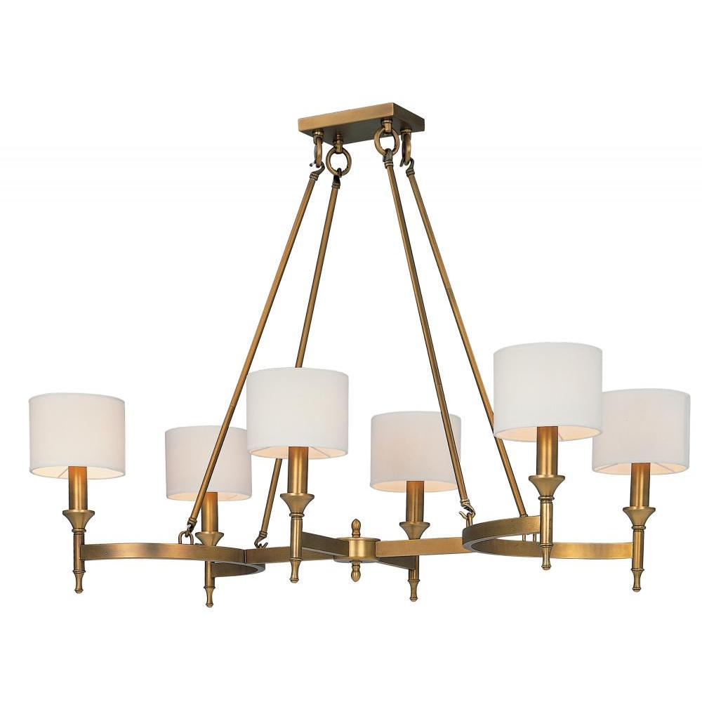 Maxim Lighting 22376OMNAB Fairmont 22 Inch Semi Flush Mount Light – Natural Aged Brass