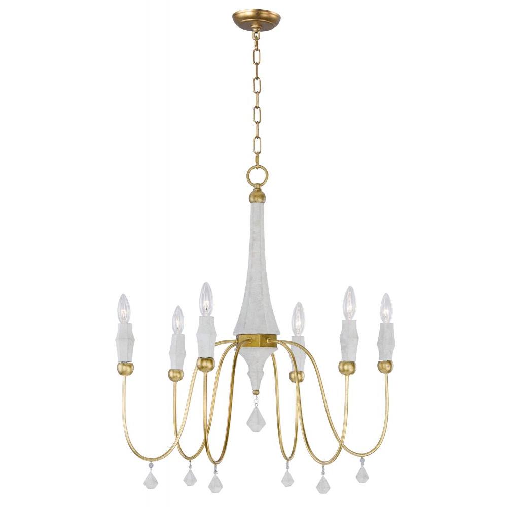 Maxim Lighting 22436CSTGL Claymore 28 Inch Chandelier – Claystone / Gold Leaf