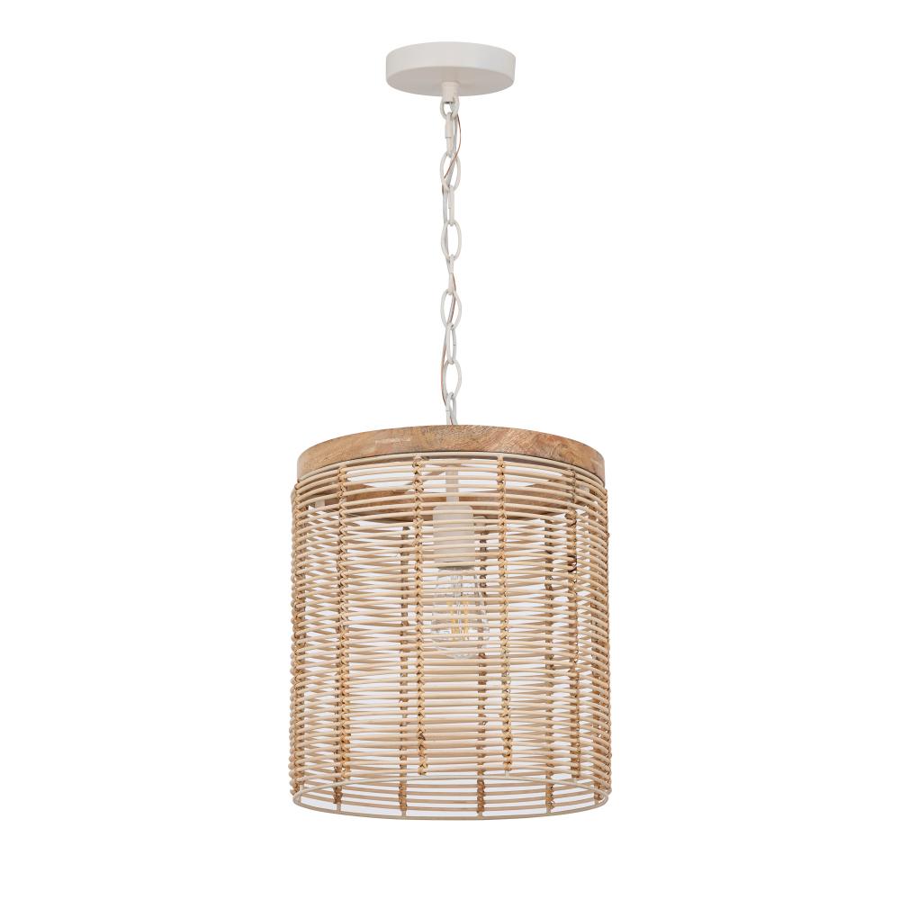 Maxim Lighting 22442NAEC Vannerie 12 Inch Semi Flush Mount Light – Ecru