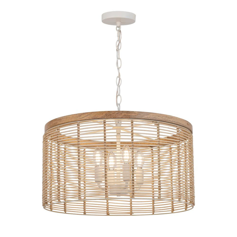 Maxim Lighting 22445NAEC Vannerie 20 Inch Semi Flush Mount Light – Ecru