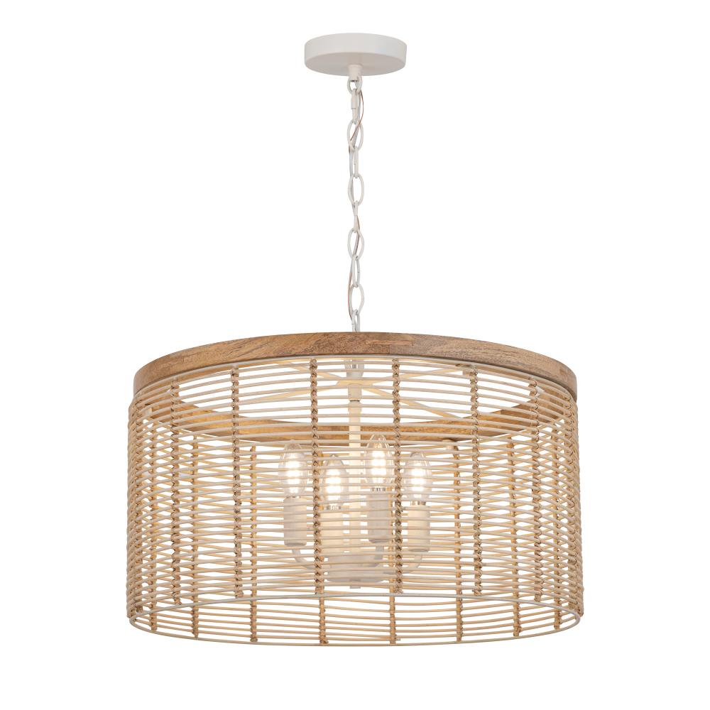 Maxim Lighting 22445NAEC Vannerie 20 Inch Semi Flush Mount Light – Ecru
