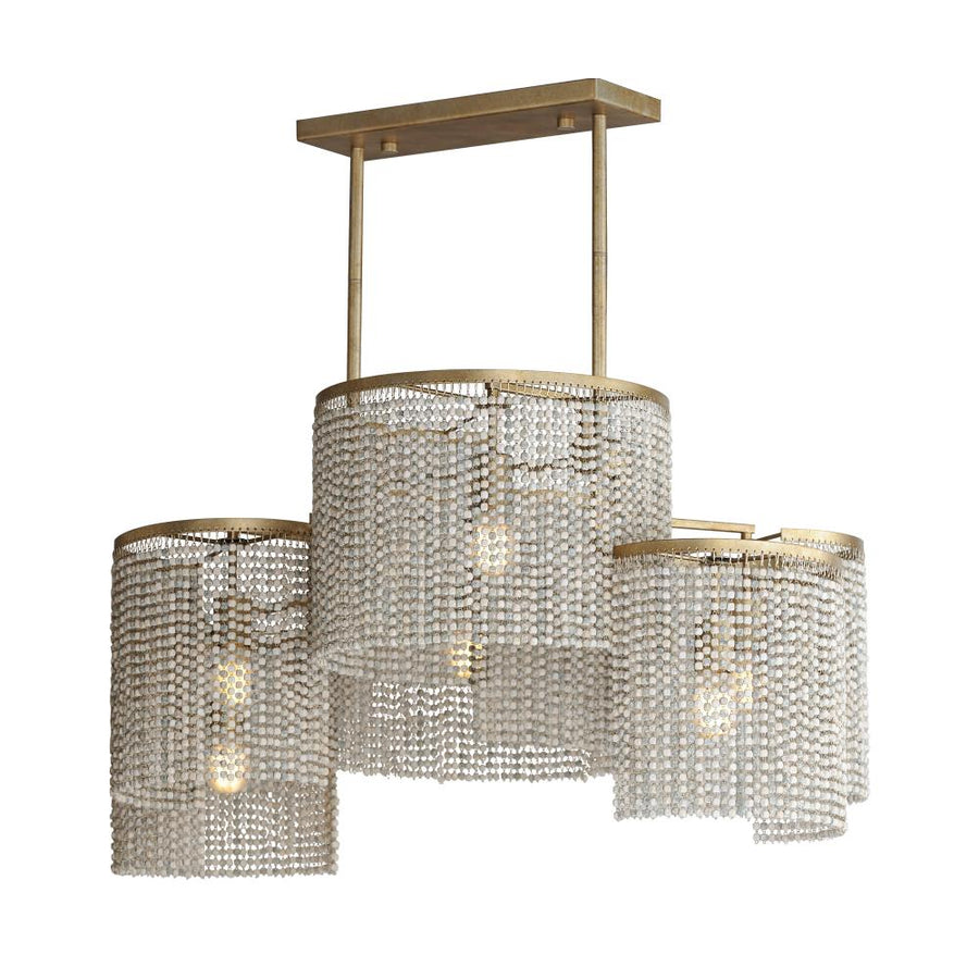Maxim Lighting 22466WWDGS Fontaine 42.25 Inch Linear Pendant – Golden Silver