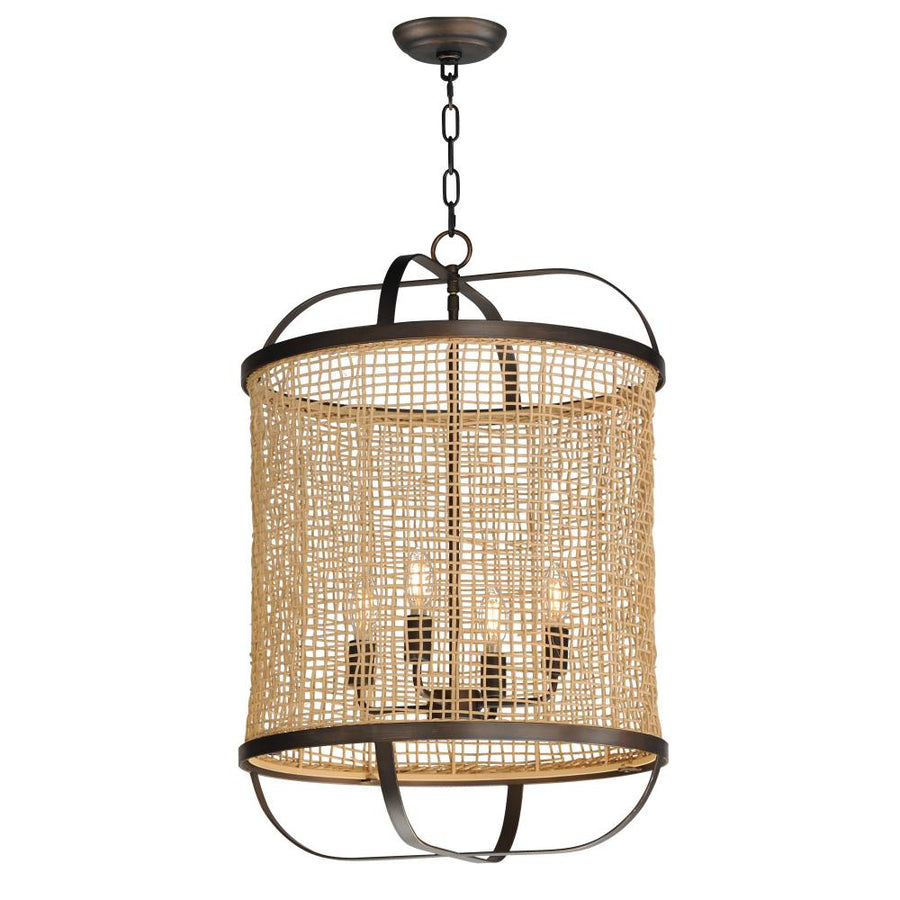 Maxim Lighting 22474NAANB Cestino 19 Inch Semi Flush Mount Light – Antique Bronze