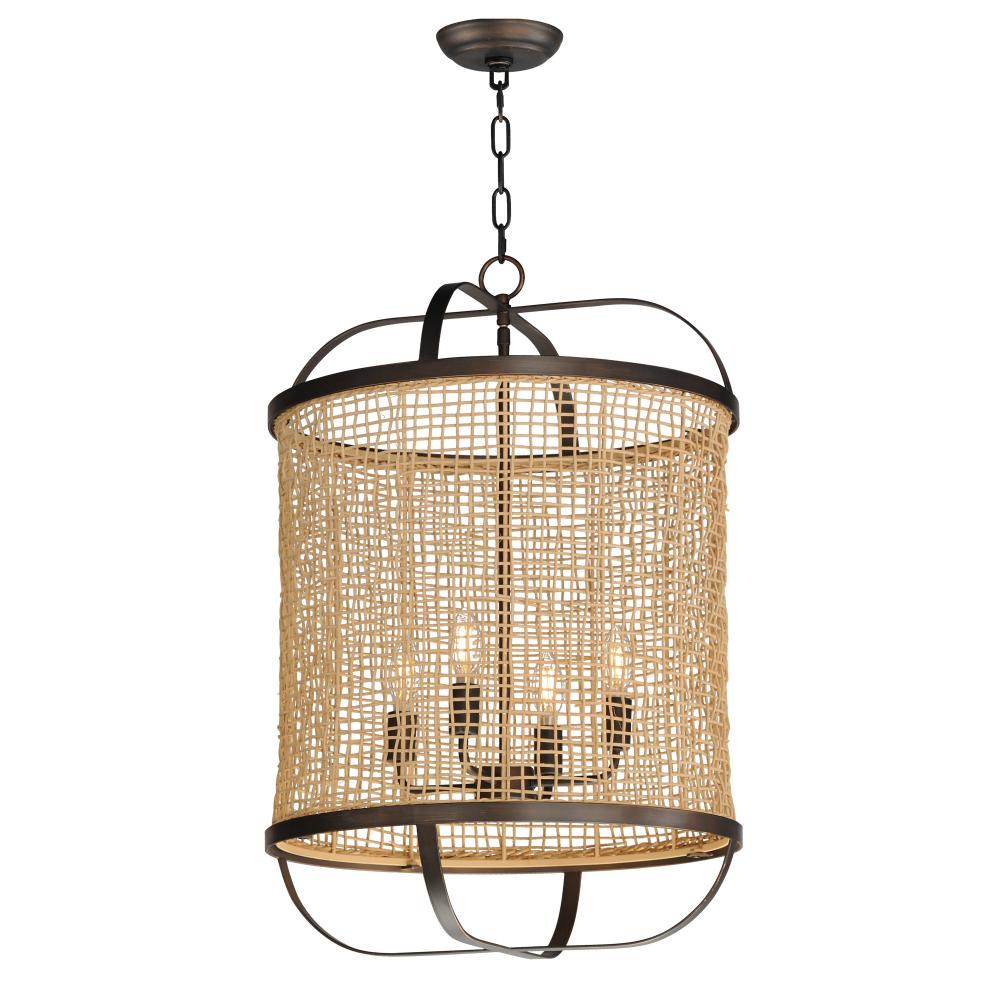 Maxim Lighting 22474NAANB Cestino 19 Inch Semi Flush Mount Light – Antique Bronze