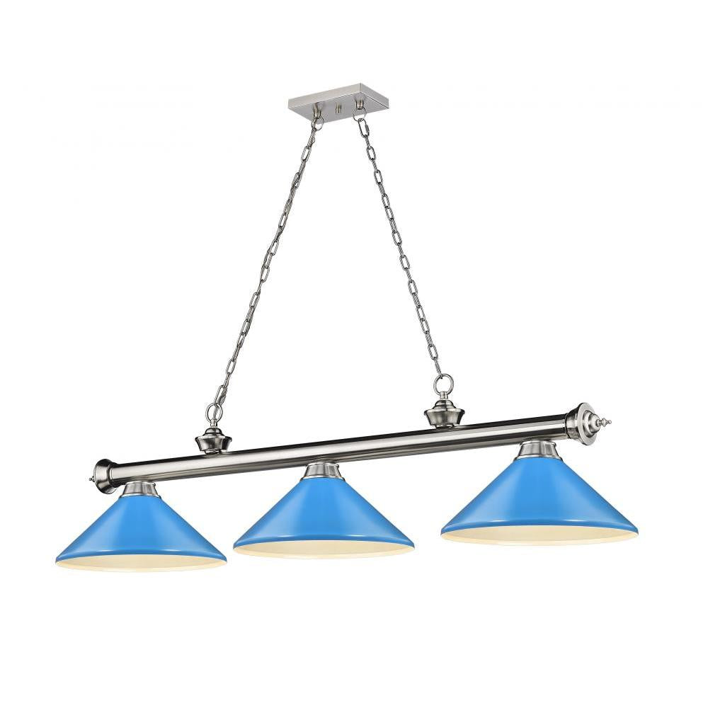 3 Light Billiard Table Light -Electric Blue
