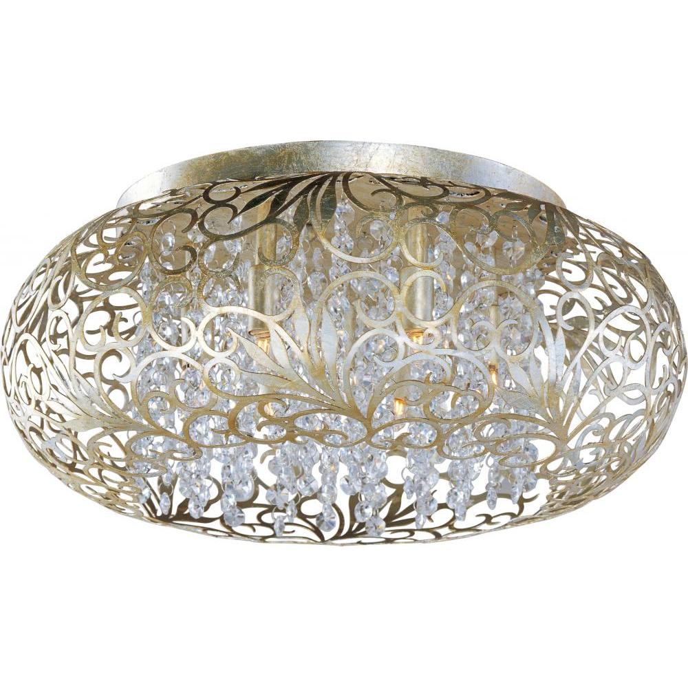 Maxim Lighting 24150BCGS Arabesque 18 Inch Flush Mount Light – Golden Silver
