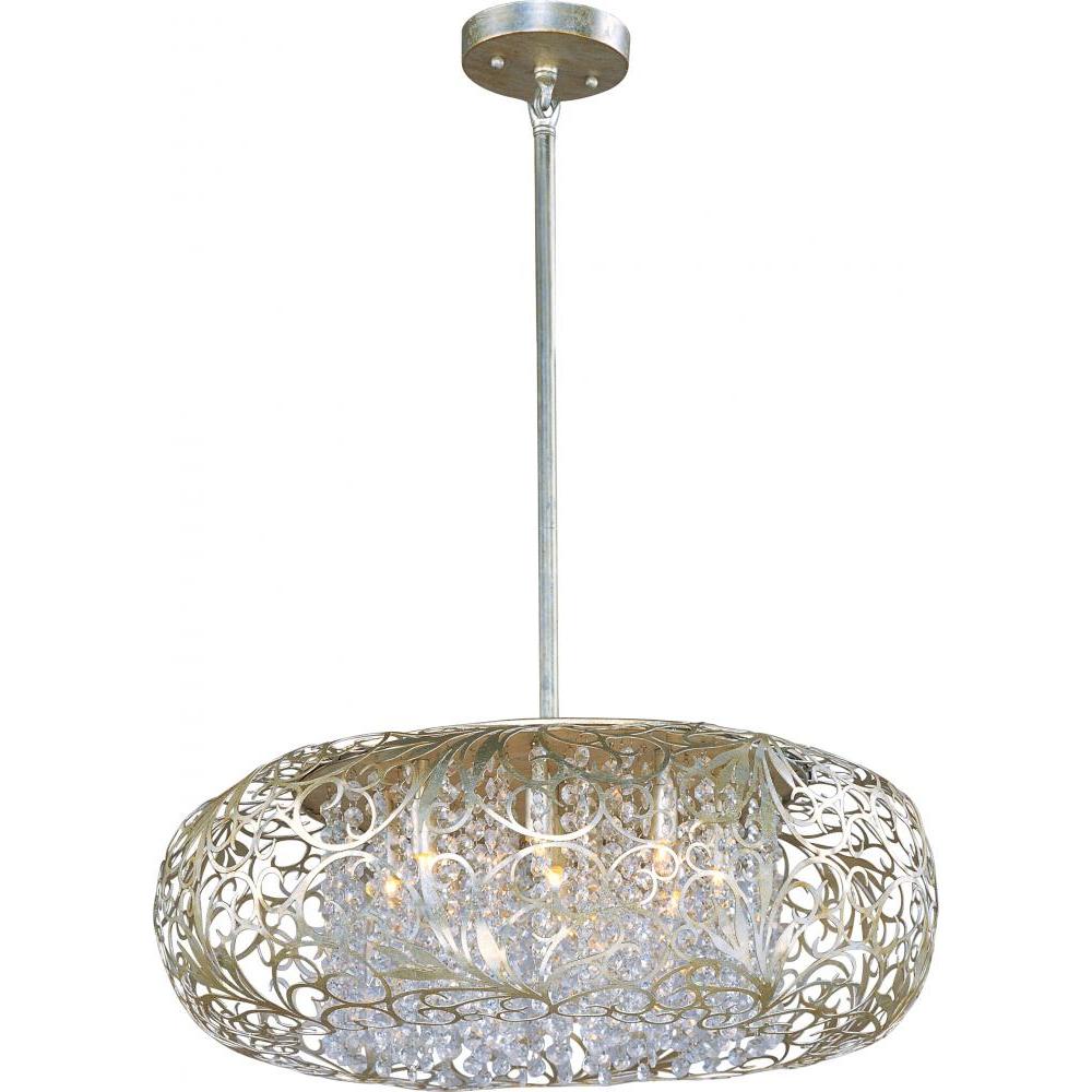 Maxim Lighting 24155BCGS Arabesque 24 Inch Semi Flush Mount Light – Golden Silver