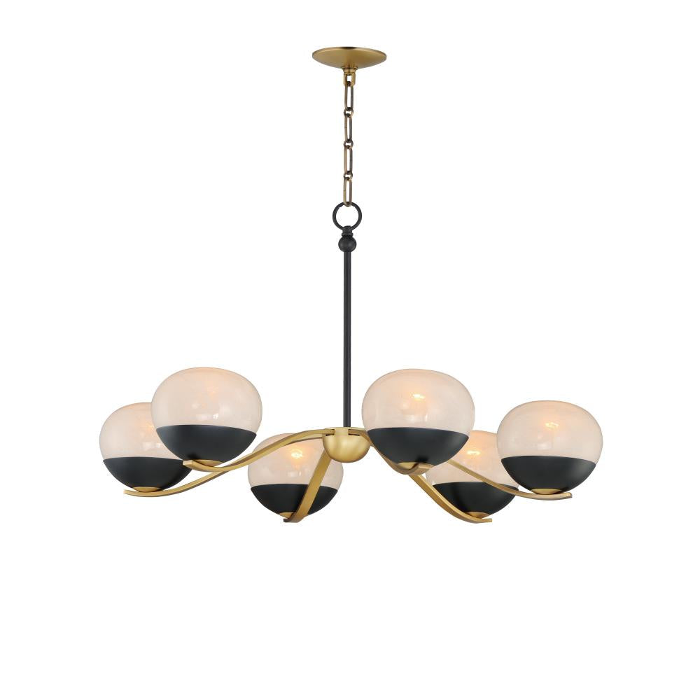 Maxim Lighting 24646MRBKNAB Lucerne 33 Inch Semi Flush Mount Light – Black / Natural Aged Brass