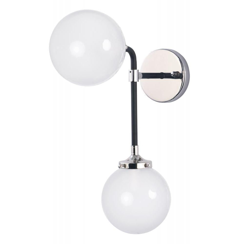 Maxim Lighting 24722WTBKPN Atom 6 Wall Sconce - Black / Polished Nickel