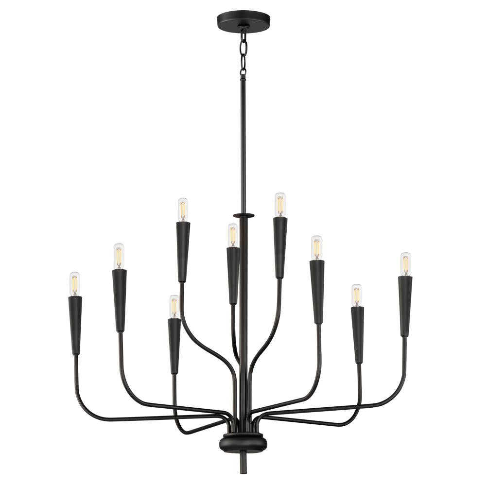 Maxim Lighting 24819BK Vela 32 Inch 9 Light Multi-Tier Chandelier – Black