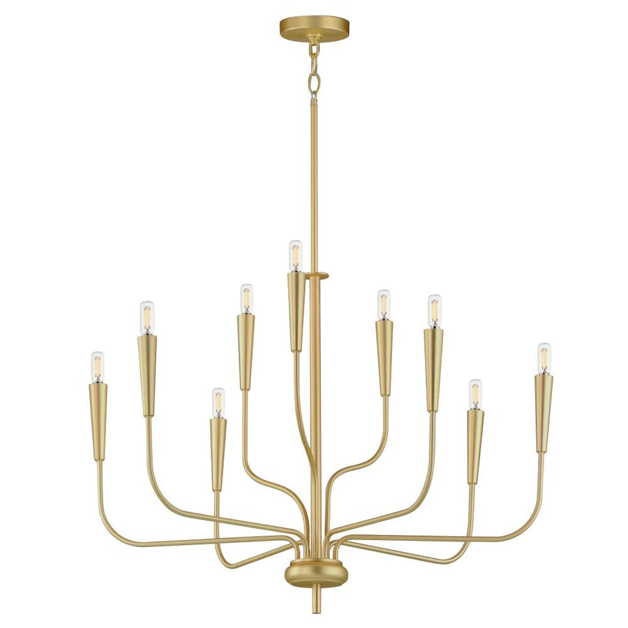 Maxim Lighting 24819SBR Vela 32 Inch 9 Light Multi-Tier Chandelier – Satin Brass