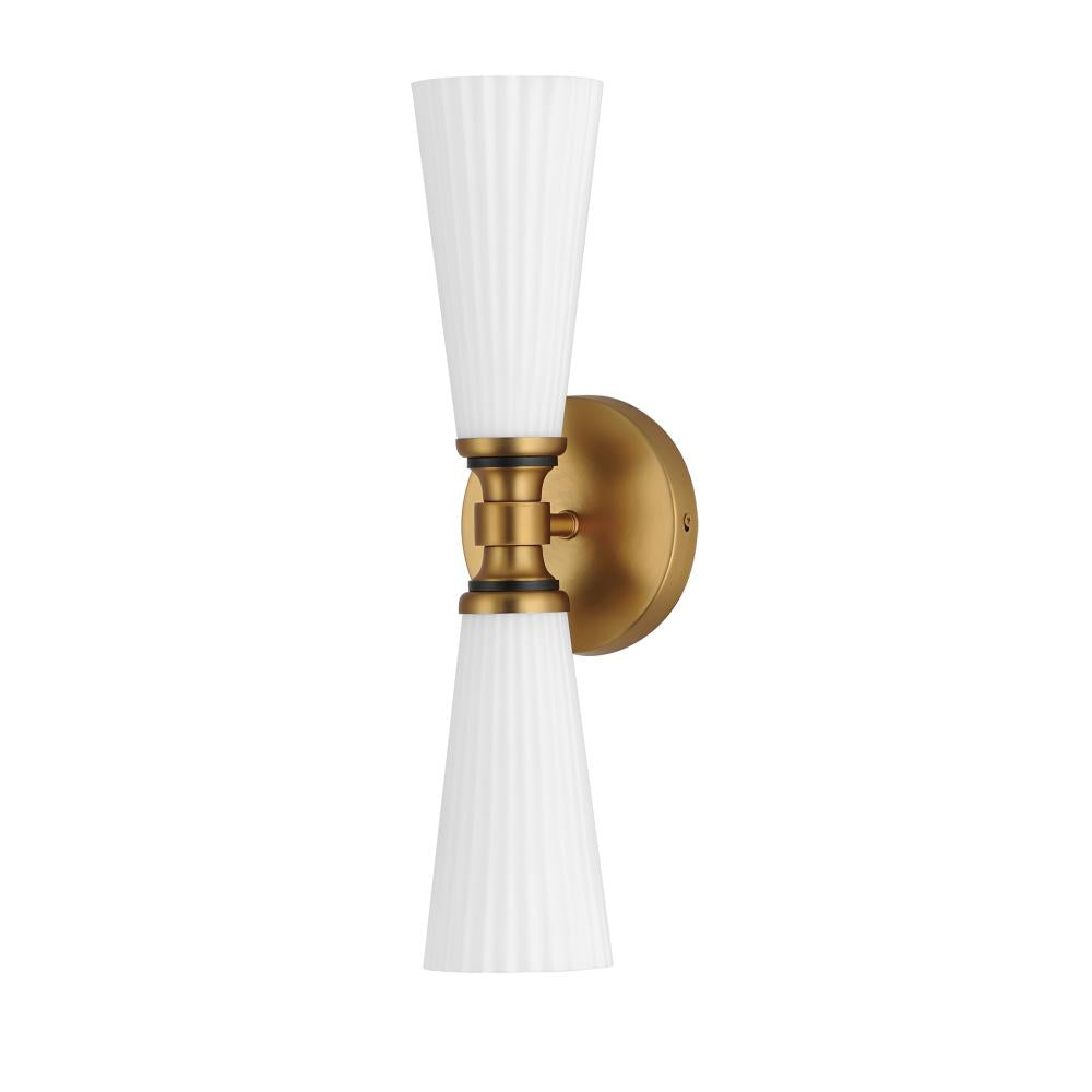 Maxim Lighting 24822SWBKNAB Krevat 5 Wall Sconce - Black / Natural Aged Brass