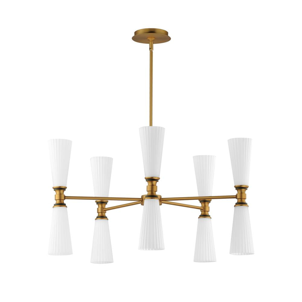 Maxim Lighting 24825SWBKNAB Krevat 32 Inch Chandelier – Black / Natural Aged Brass
