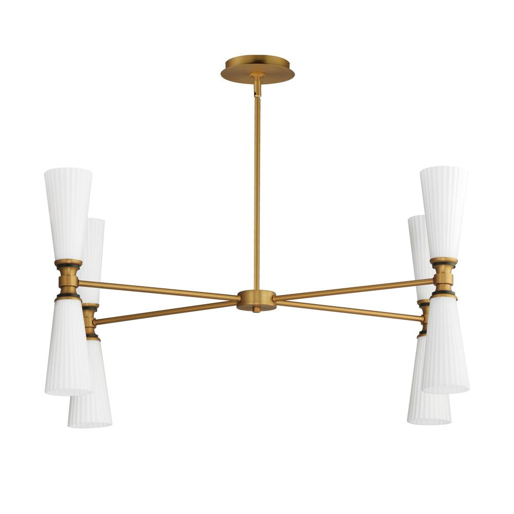 Maxim Lighting 24828SWBKNAB Krevat 18 Inch Chandelier – Black / Natural Aged Brass