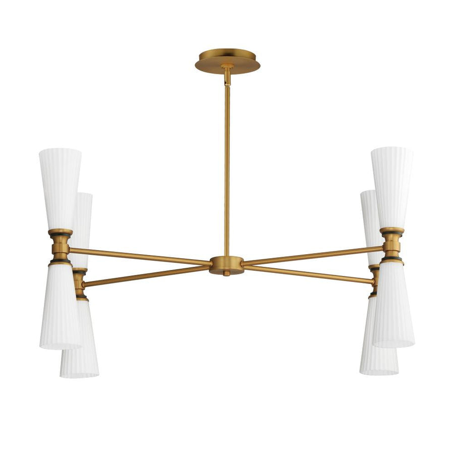 Maxim Lighting 24828SWBKNAB Krevat 18 Inch Chandelier – Black / Natural Aged Brass