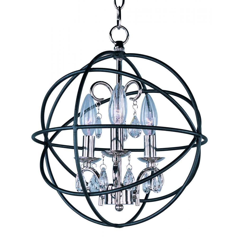 Maxim Lighting 25140ARPN Orbit 12 Inch Semi Flush Mount Light – Anthracite / Polished Nickel