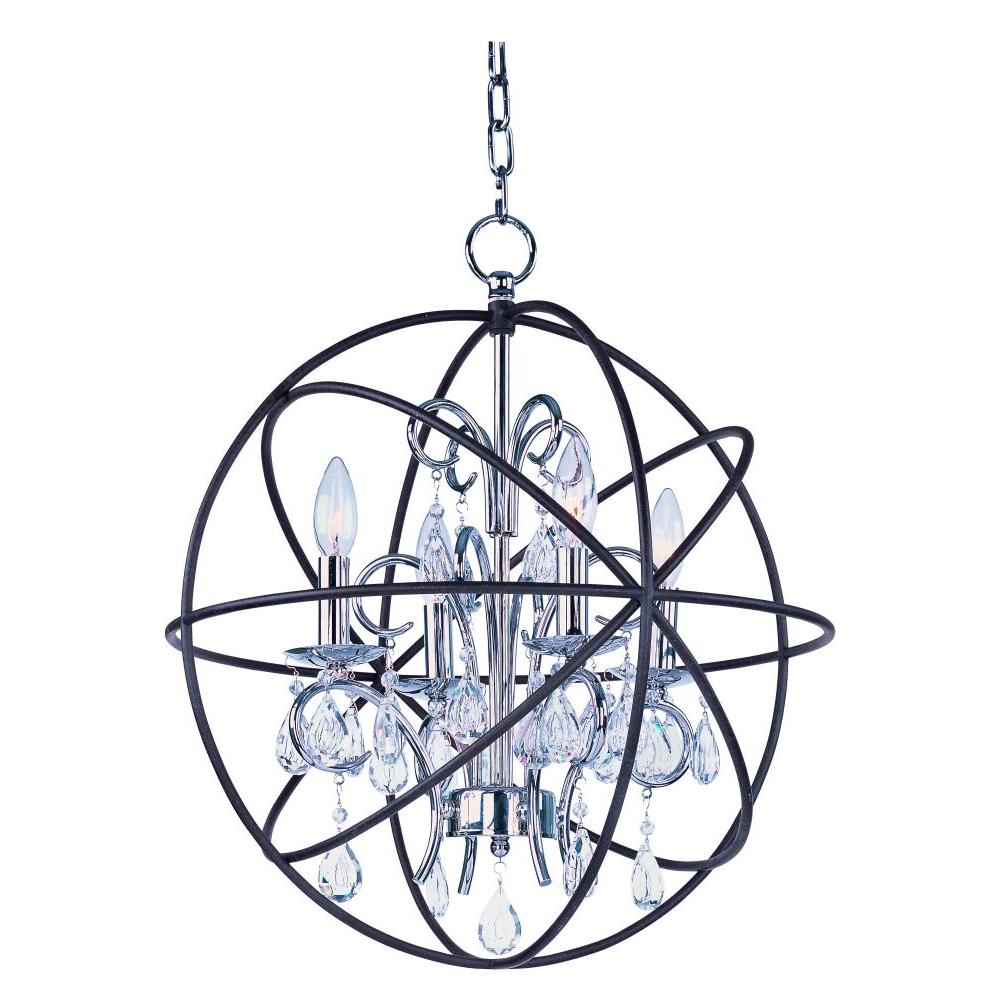 Maxim Lighting 25142ARPN Orbit 19 Inch Semi Flush Mount Light – Anthracite / Polished Nickel