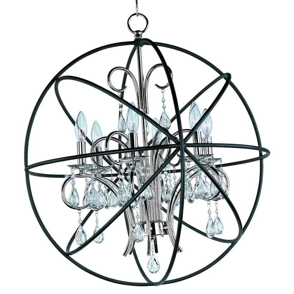 Maxim Lighting 25144ARPN Orbit 25 Inch Semi Flush Mount Light – Anthracite / Polished Nickel