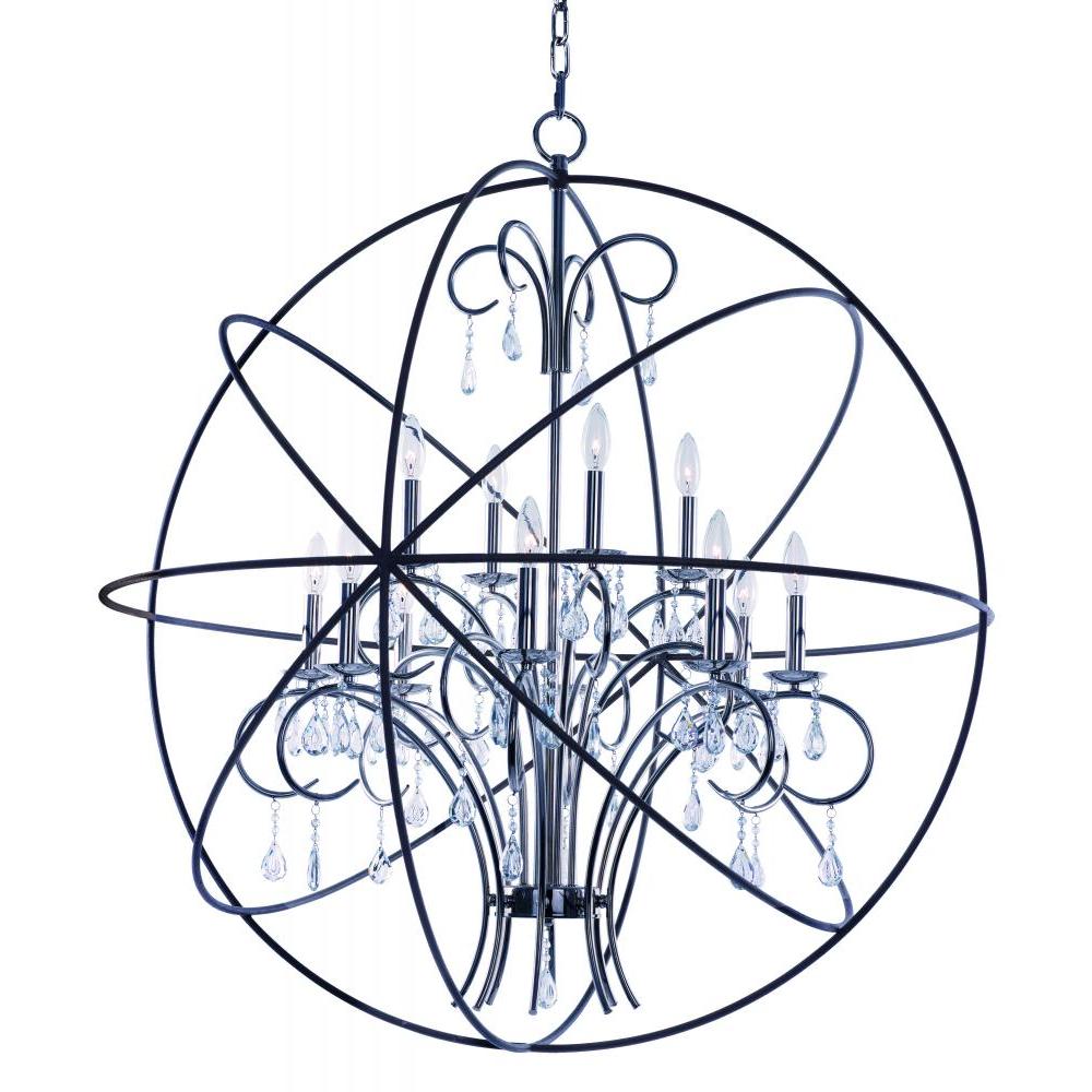 Maxim Lighting 25147ARPN Orbit 40 Inch Semi Flush Mount Light – Anthracite / Polished Nickel