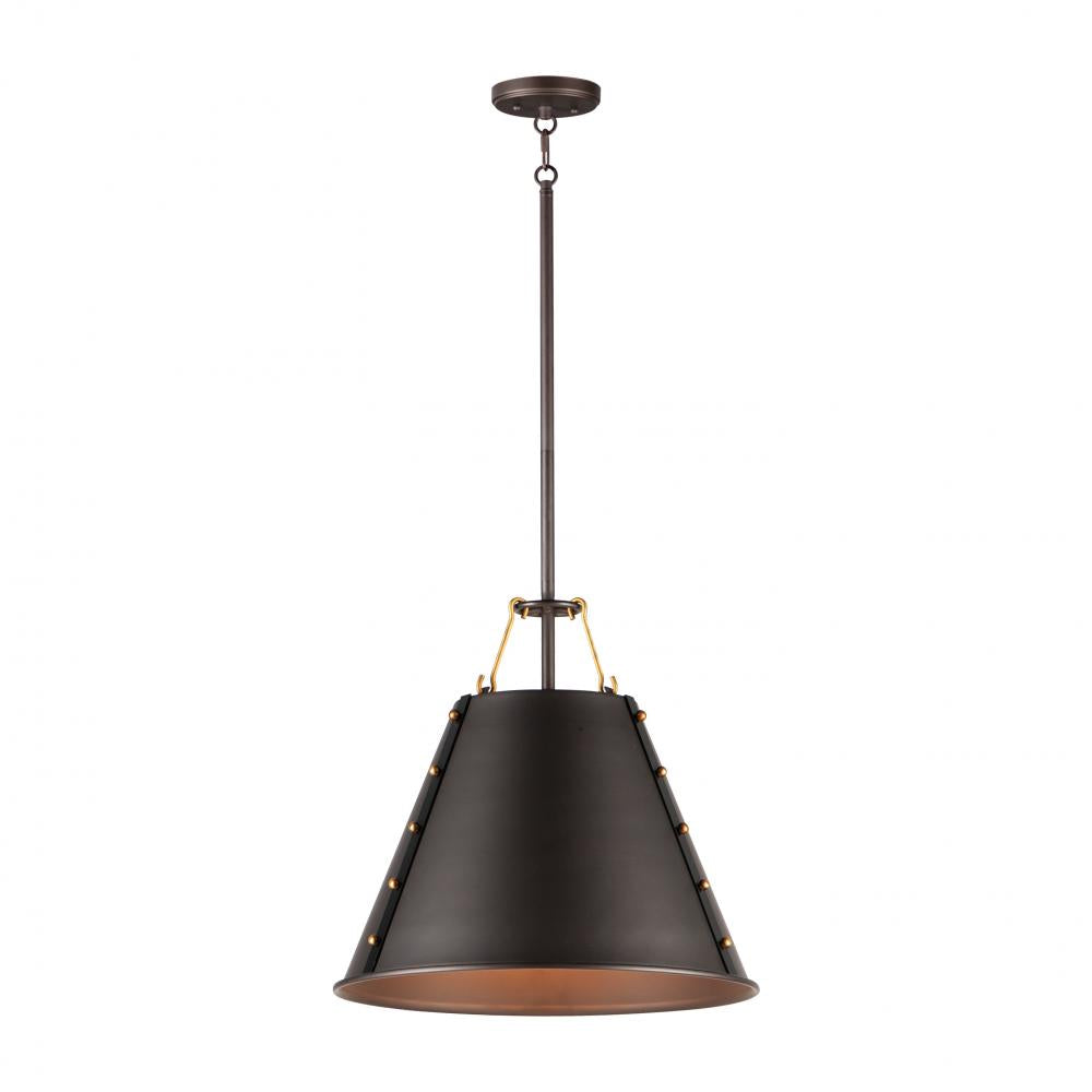 Maxim Lighting 25162OIAB Trestle 14 Inch Semi Flush Mount Light – Oil Rubbed Bronze / Antique Brass