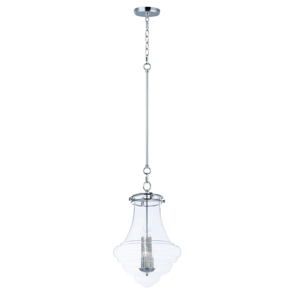 Maxim Lighting 25189CLPN Retro 19 Inch Semi Flush Mount Light – Polished Nickel