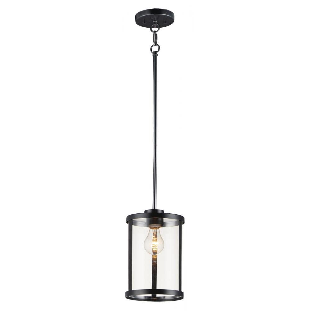 Maxim Lighting 25252CLBK Sentinel 6.75 Inch Semi Flush Mount Light – Black