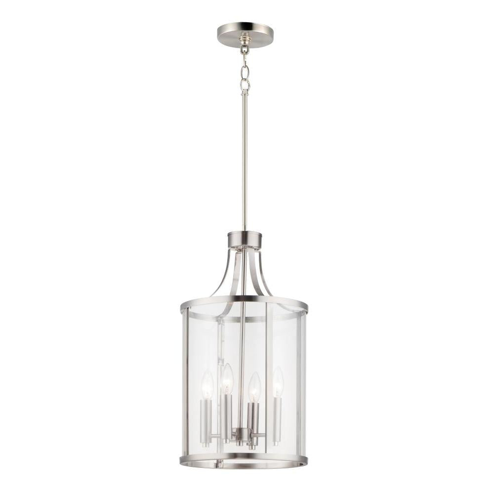 Maxim Lighting 25253CLSN Sentinel 12 Inch Semi Flush Mount Light – Satin Nickel