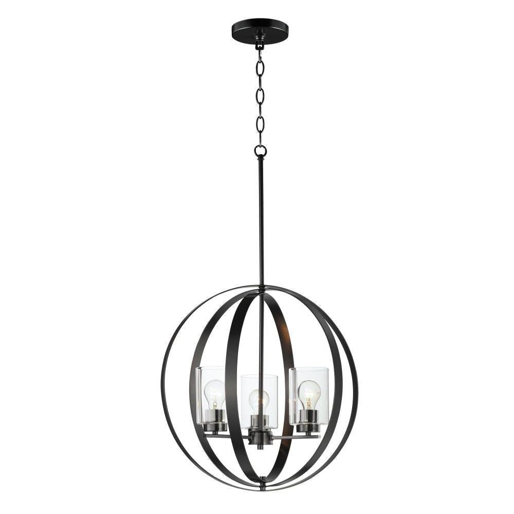 Maxim Lighting 25254CLBK Sentinel 20.75 Inch Semi Flush Mount Light – Black